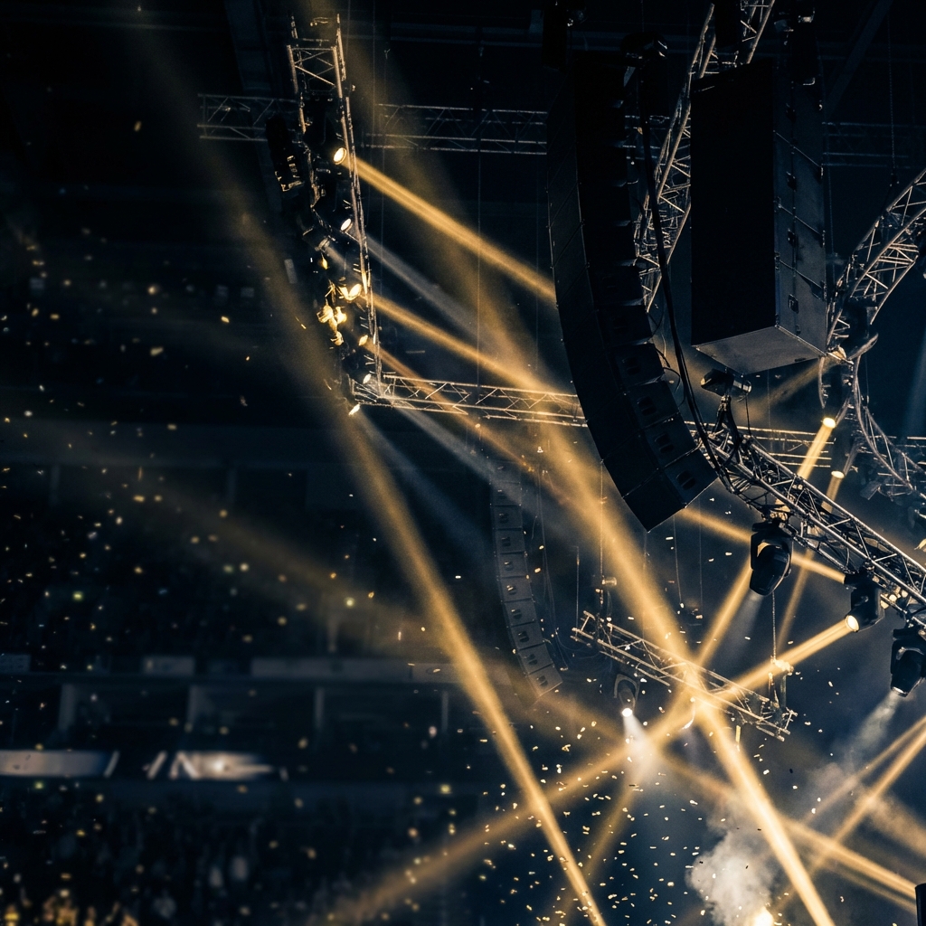 Concert lighting rig and stage production